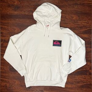 Men’s QUIKSILVER X STRANGER THINGS Hoodie, M Sweatshirt, White, Cotton Preowned